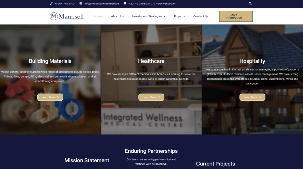 Maunsell investment homepage
