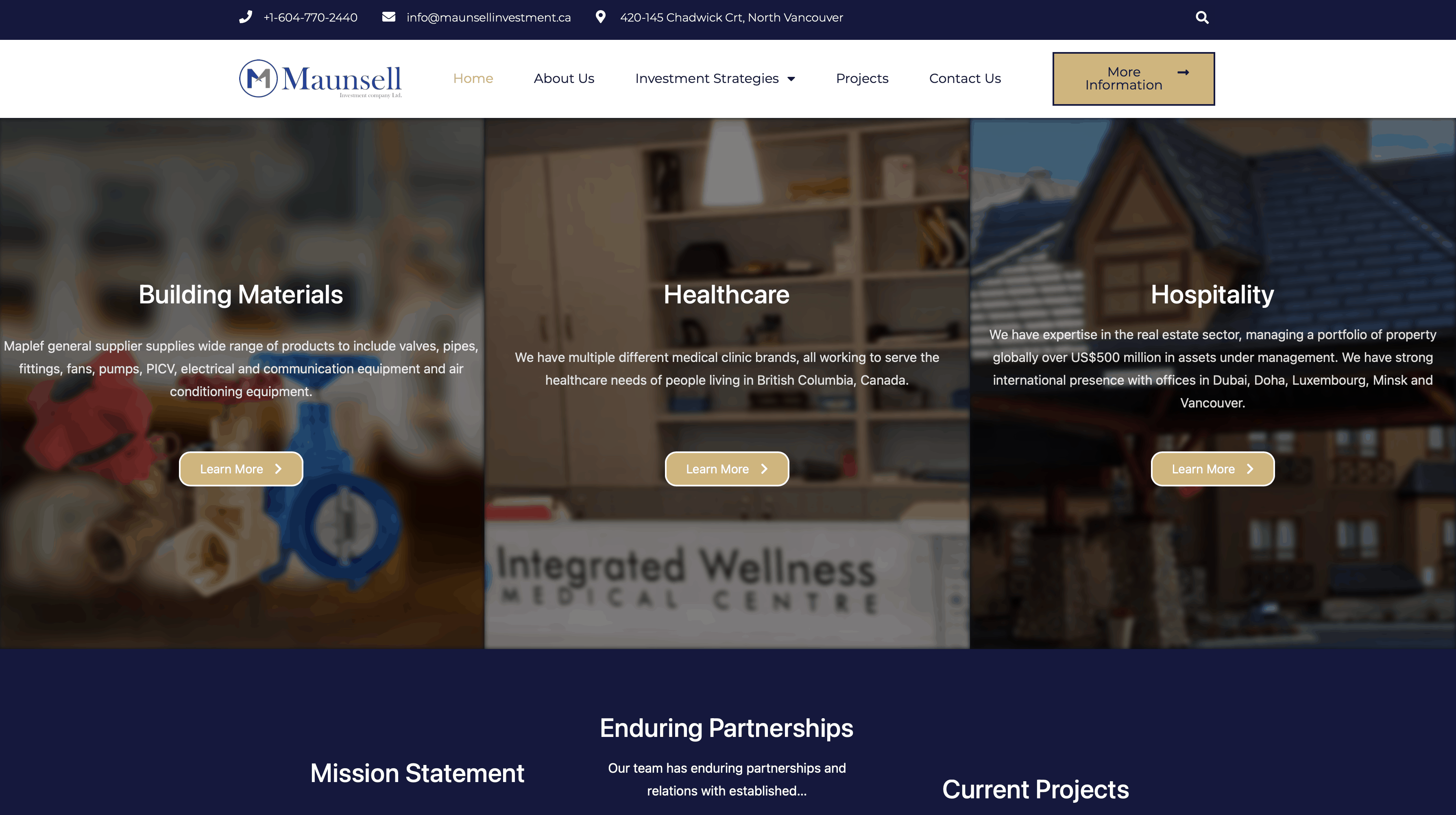 Maunsell investment homepage