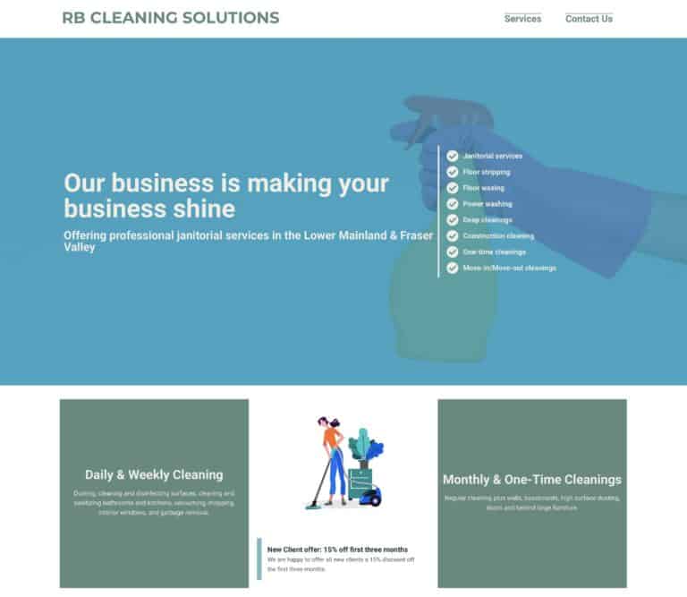RB Cleaning Solutions homepage