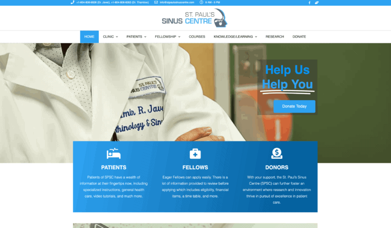 St paul's sinus centre homepage