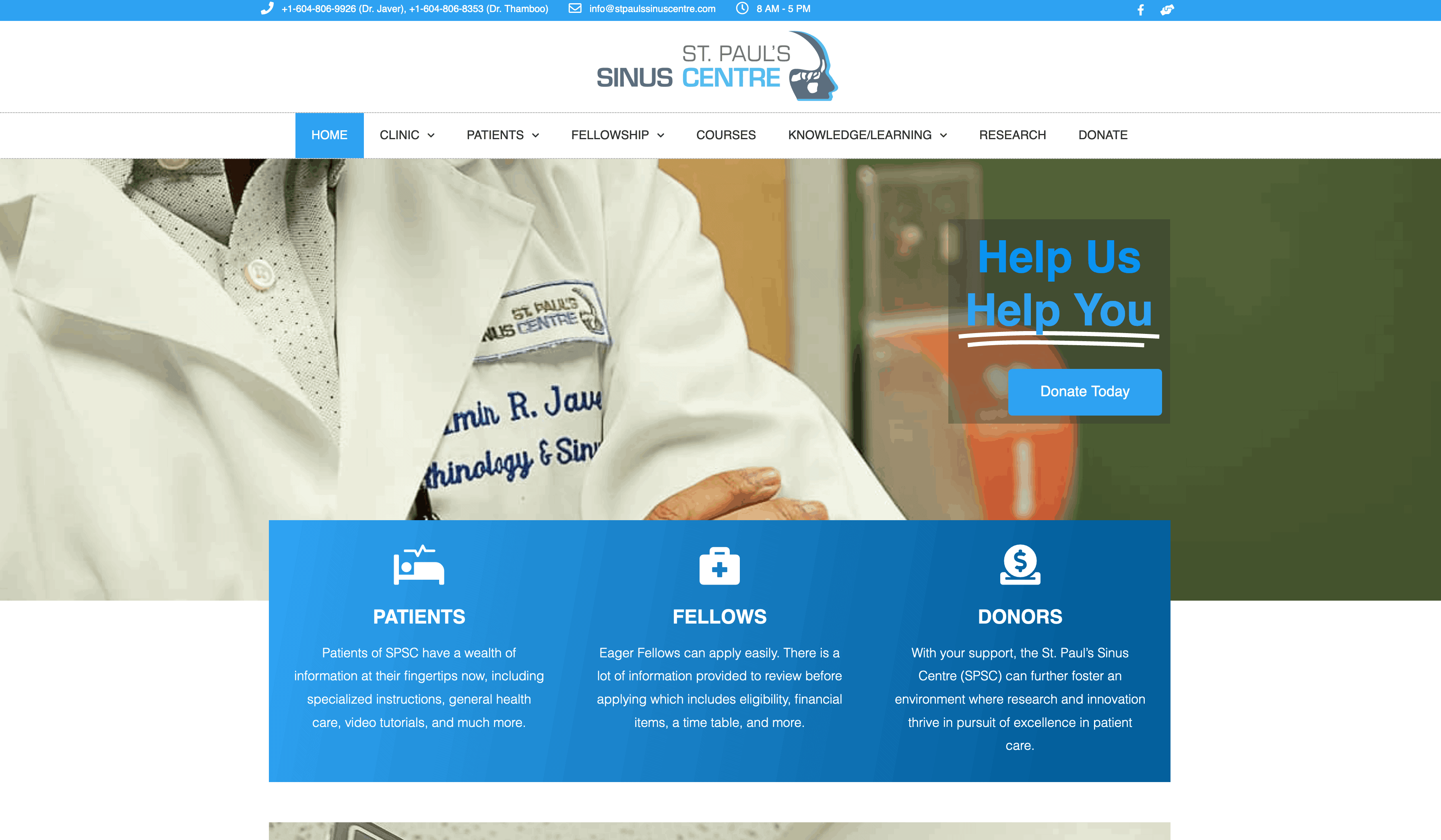 St paul's sinus centre homepage