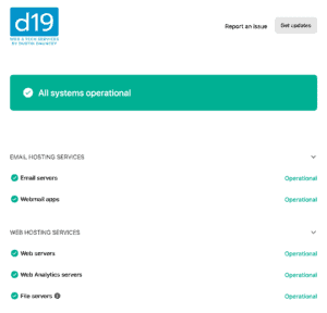 Status Page Design D19hosting.instatus.com